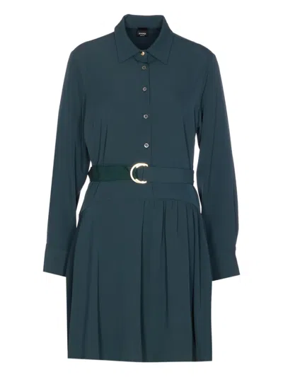 PINKO BELTED SHIRT MINI DRESS