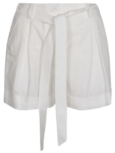 Pinko Belted Shorts In White