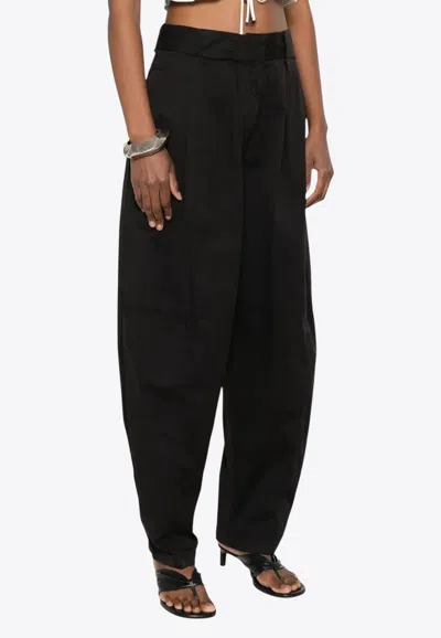 Pinko Belted Tapered Pants In Black