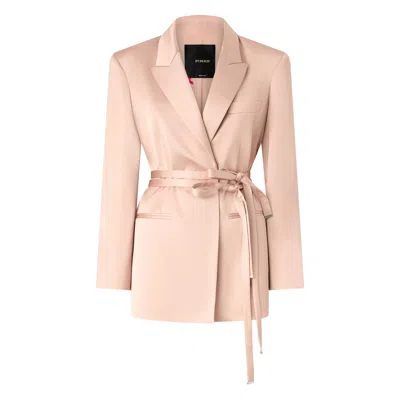 Pinko Belted Wrap Jacket In Neutral