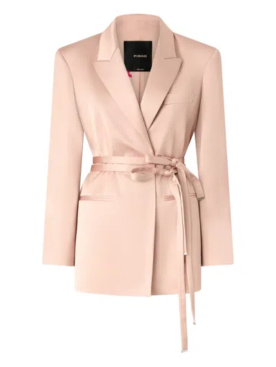 Pinko Belted Wrap Jacket In Pink