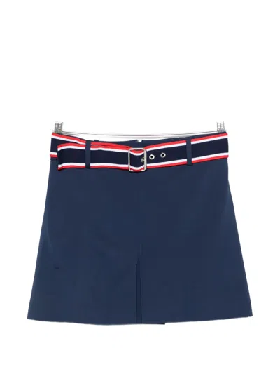 Pinko Belted-waist Mini Skirt In Blue