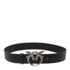 Pinko Love Birds High Leather Belt 4cm In Black