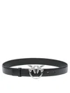 Pinko Black Leather Belt In Black