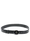 Pinko Leather Belt With Love Birds Buckle In Black