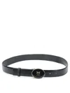 Pinko Leather Belt With Love Birds Buckle In Black