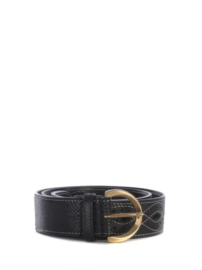 Pinko Cut-out Detailed Buckled Belt In Black
