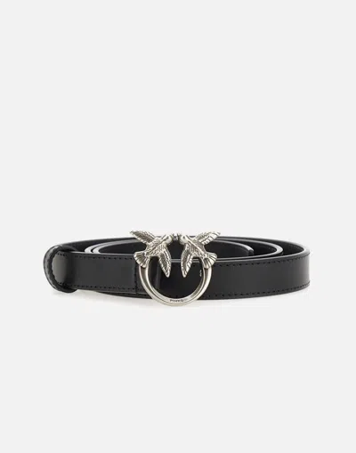 Pinko Love Bird Buckle Belt In Black