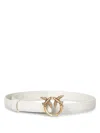 Pinko Fine Ceinture Love Birds En Cuir 2cm In White
