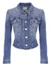 Pinko Jacket Denim Chest Pockets In Blue