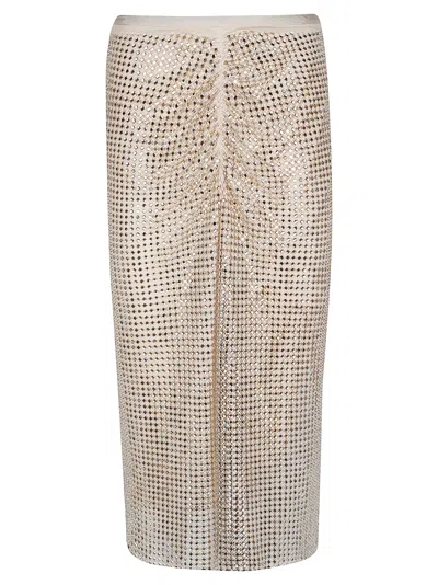 Pinko Berlina Midi Ruched Polyester Skirt In Multi