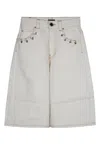 Pinko Bull Bermuda Shorts With Piercing Detail In Biancobiancaneve