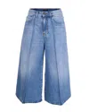 Pinko Seam Wide Leg Denim Jeans In Blue