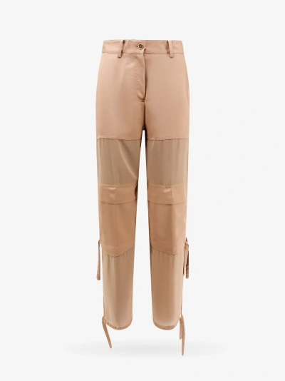 Pinko Wide-leg Cargo Trousers In Brown