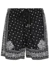 Pinko Short À Imprimé Bandana In Black+lime