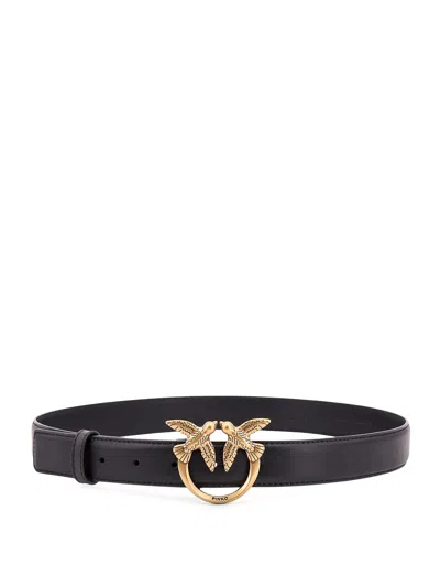 Pinko Berry Leather Belt In Animal Print