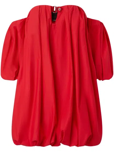 Pinko Off-shoulder Mini Dress In Red