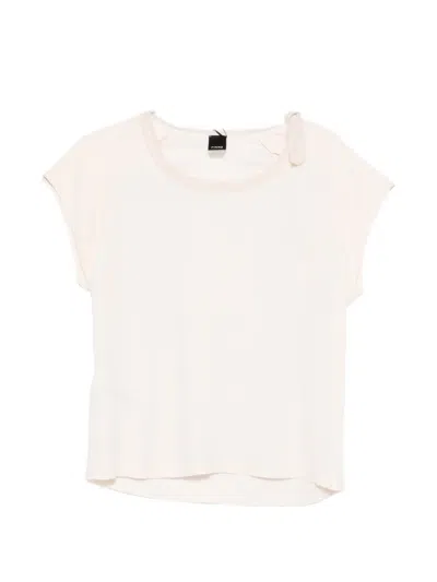 Pinko Pink T-shirt With Side Bow On The Neck