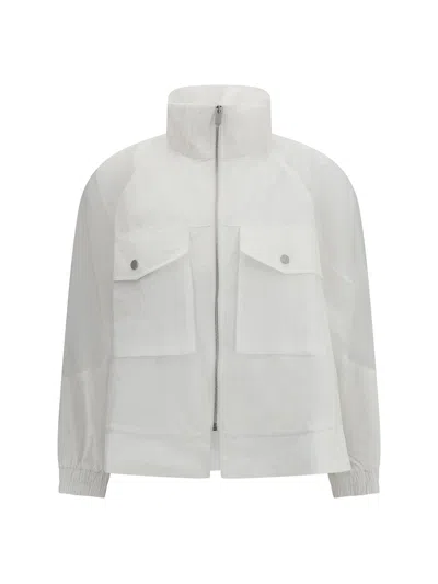 Pinko Beth Jacket With Transparent Inserts In White