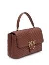 Pinko 'big Lady Love Bag Puff Chevron' Handbag In Brown