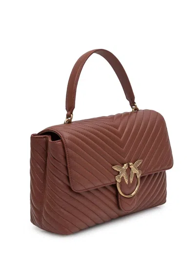 Pinko 'big Lady Love Bag Puff Chevron' Handbag In Brown