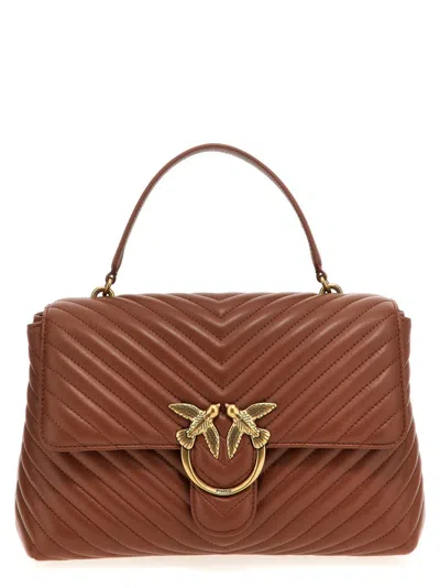 Pinko 'big Lady Love Bag Puff Chevron' Handbag In Brown