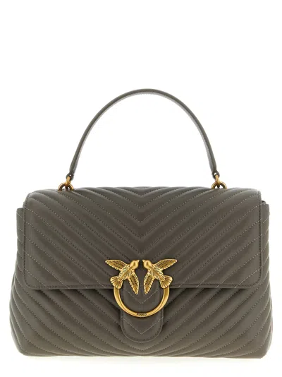 Pinko Big Lady Love Bag Puff Hand Bags Gray