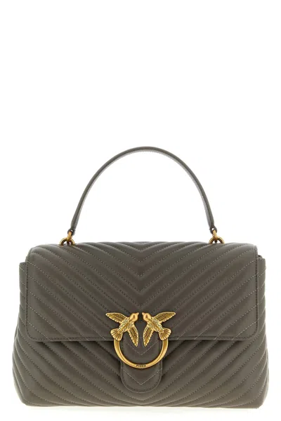 Pinko 'big Lady Love Bag Puff' Large Handbag In Gray