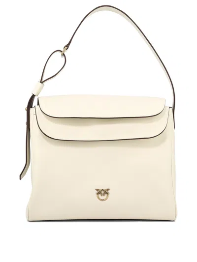 Pinko "big Leaf" Shoulder Handbag In White
