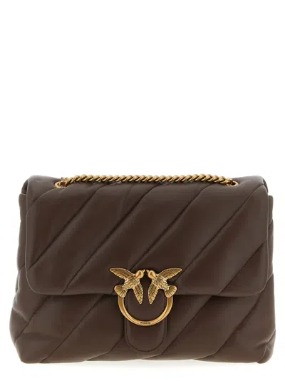Pinko Big Love Bag Puff Maxi Quilt Crossbody Bag In Brown