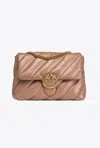 Pinko Big Love Bag Puff Maxi Quilt In Ginger Biscuit-antique Gold