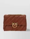 Pinko Quilted Chain Strap Satchel Bird Embellishment