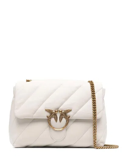 Pinko Big Love Puff Maxi Quilt Bag In Bianco