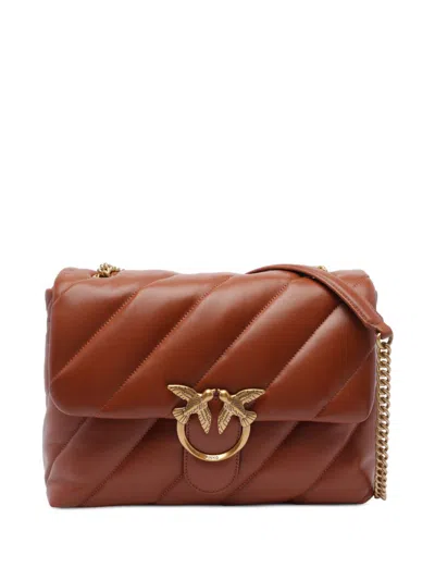 Pinko Big Love Puff Shoulder Bag In Brown
