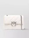 Pinko Big Puff Leather Shoulder Bag With Bird Embellishment