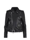 Pinko 'costa Rica' Black Biker Jacket In Leather Woman In Black
