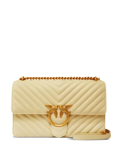 Pinko Bird-embellishment Shoulder Bag In Neutral