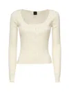 Pinko Fitted Ribbed Cardigan With Scoop Neckline