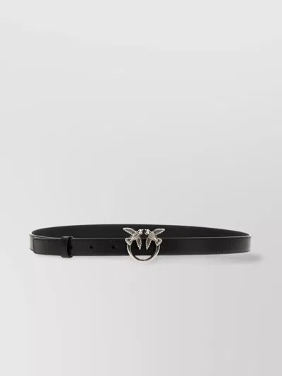 Pinko 'bird Motif' Slim Belt Of Love In Black