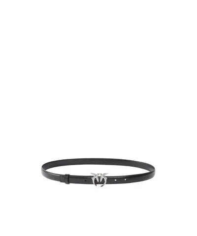 Pinko Bird-buckle Slim Belt In Purple