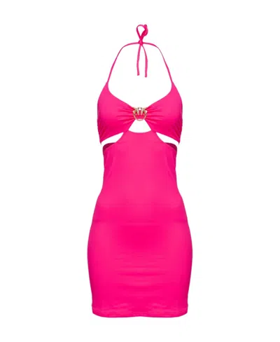 Angelico Halterneck Balloon Mini Dress Pink