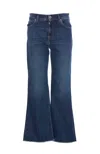 Pinko Dark Blue Wide Flared Jeans In Blue