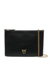 Pinko Ladies Logo-plaque Leather Satchel Bag In Black