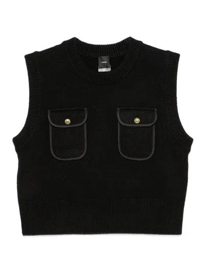 Pinko Black Belato Vest With Pockets