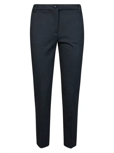Pinko Black Bello Punto Stoffa Mid-rise Tailored Pants In Blue