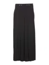Pinko Long Skirt With Pleated Detail In Black