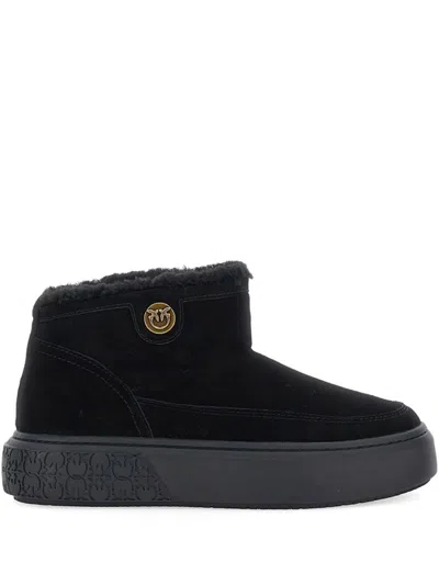 Pinko Black Boots With Shearling Lining