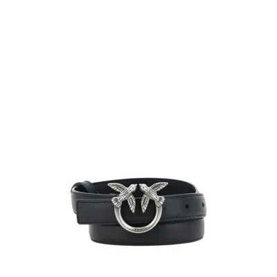 Pinko Black Calf Leather Bos Taurus Regular Belt In Pattern