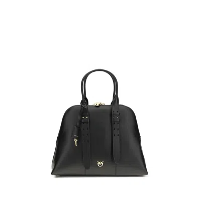PINKO BLACK CALF LEATHER BOS TAURUS SHOULDER BAG