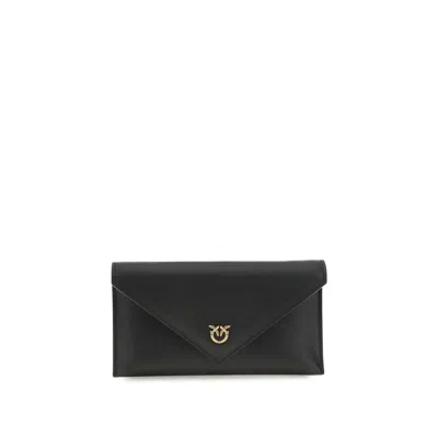 PINKO BLACK CALF LEATHER BOS TAURUS SHOULDER BAG